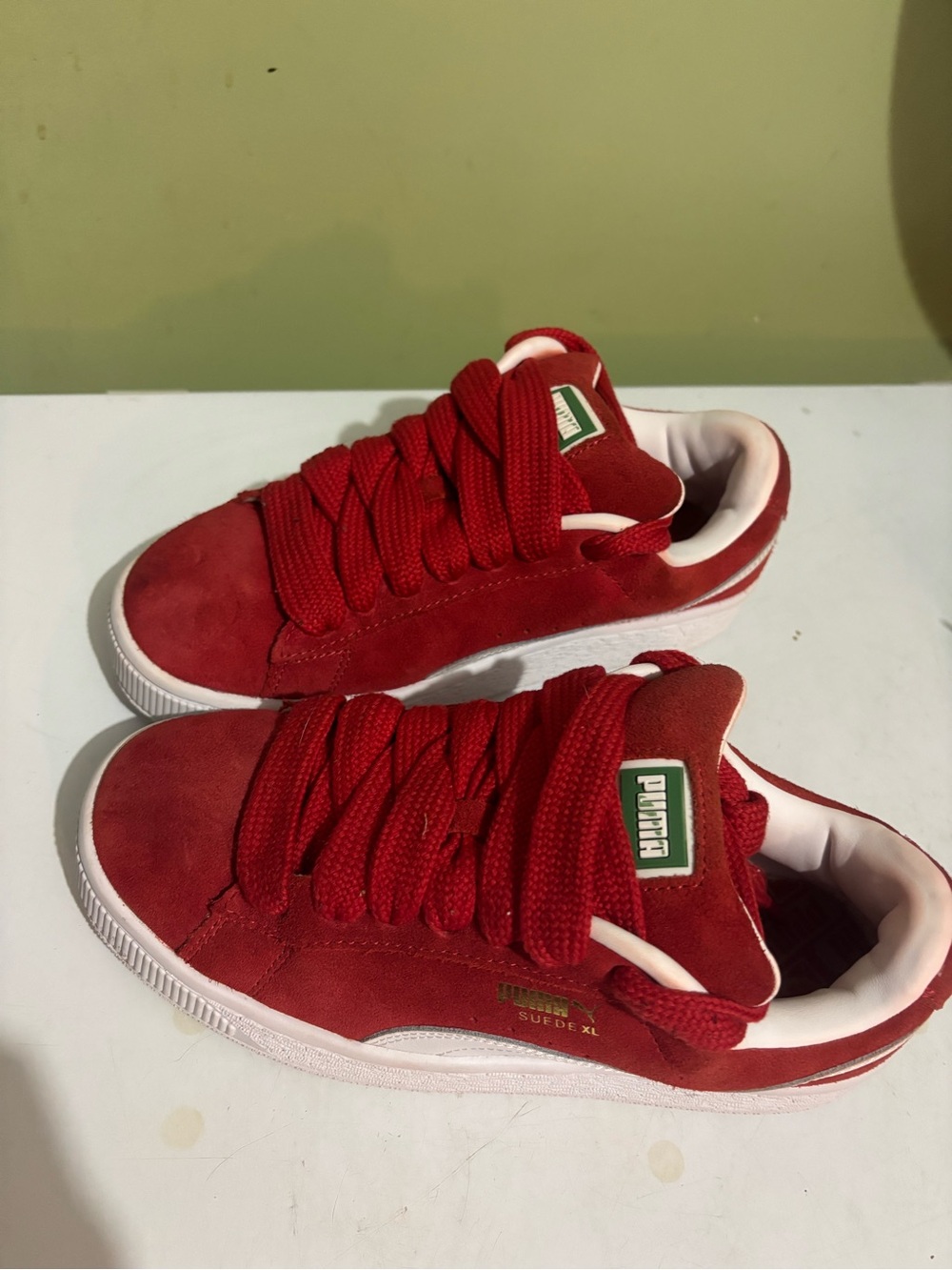 Puma Kids' Red Suede Low-Top Sneakers - Picture 6 of 6